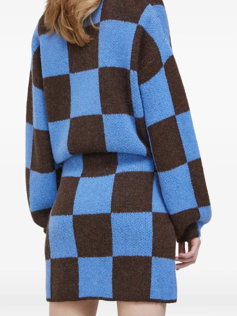 Stine Goya Geruite mini-rok met knopen Blauw