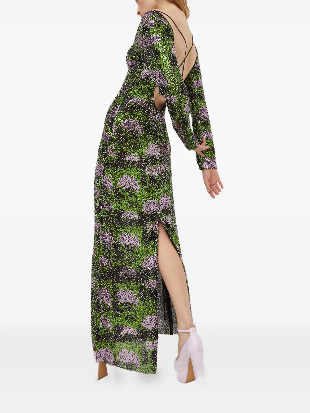 Stine Goya Allie jurk met open rug Groen