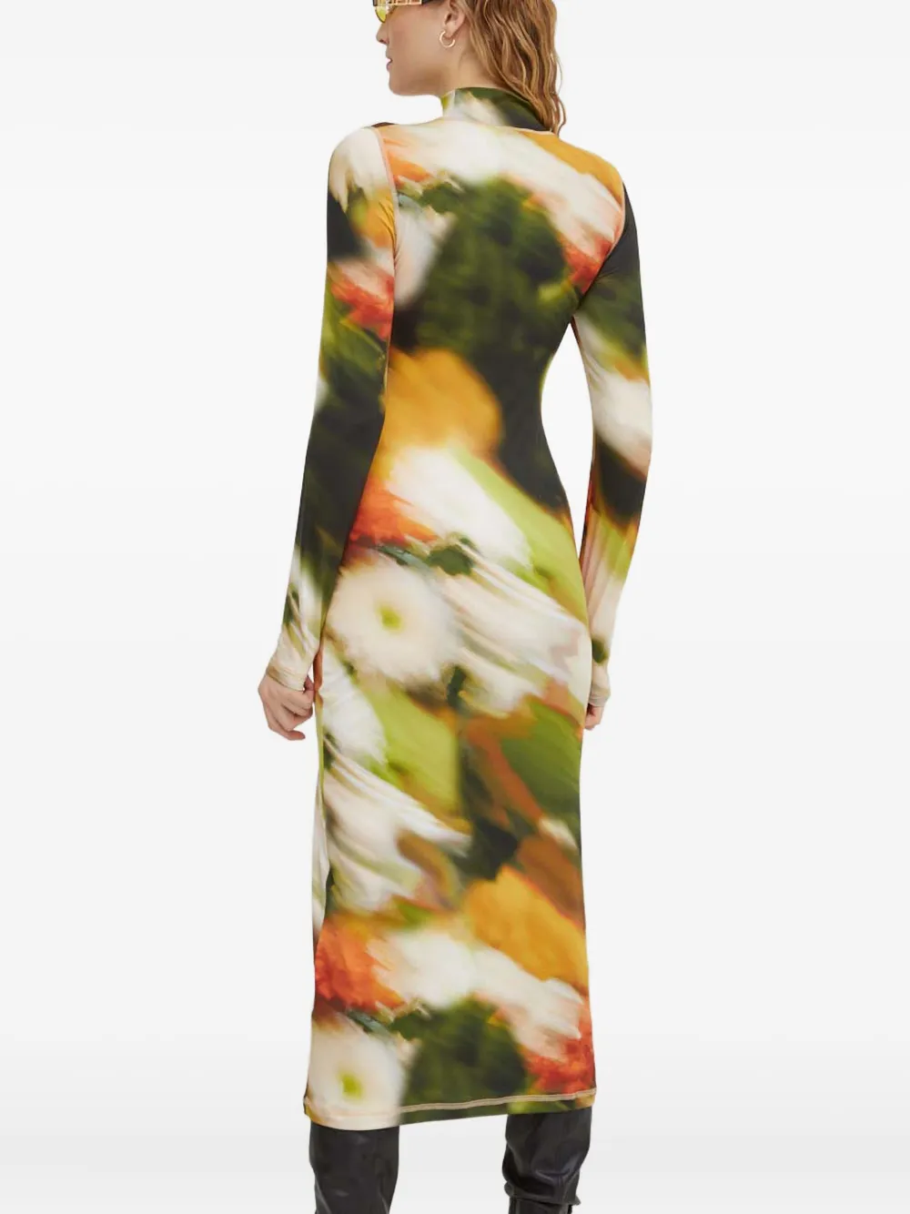 Stine Goya Midi-jurk met print en lange mouwen - Beige