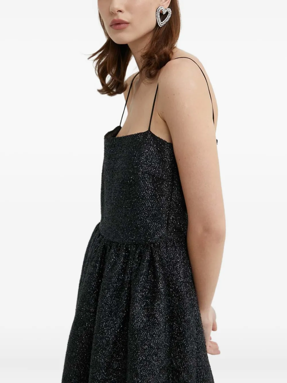 Stine Goya Square-neck Midi Dress In Black