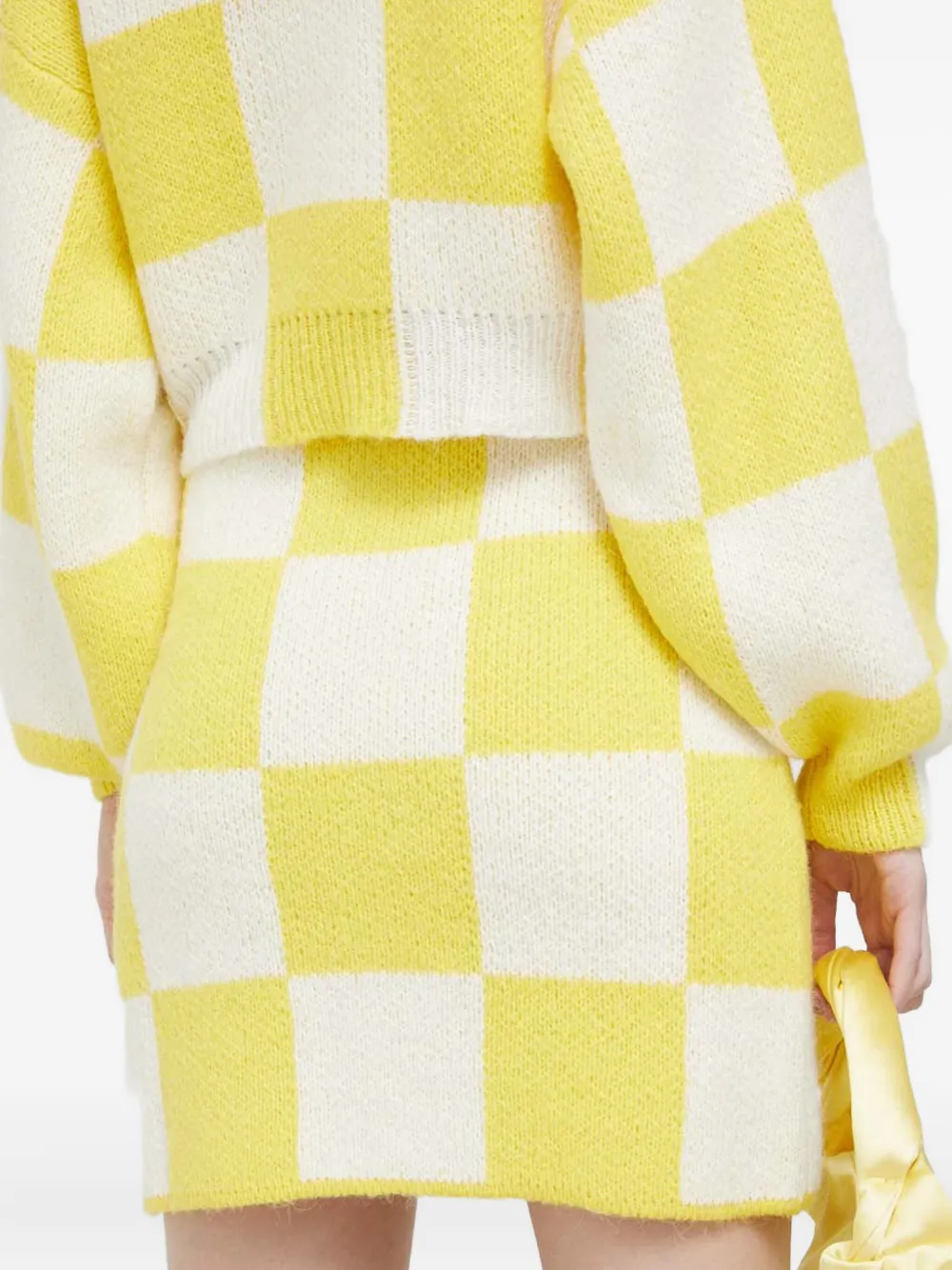 Stine Goya Checkerboard Button Mini Skirt In Multi