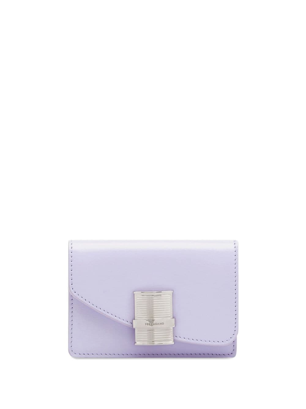 Ferragamo Fiamma Credit Card Holder In Violet