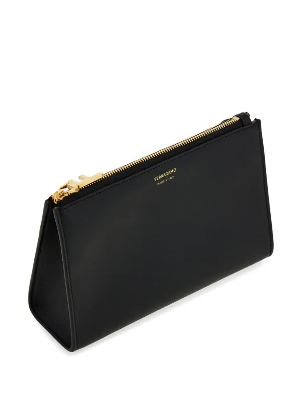 Ferragamo レザーコスメポーチ | ブラック | FARFETCH JP