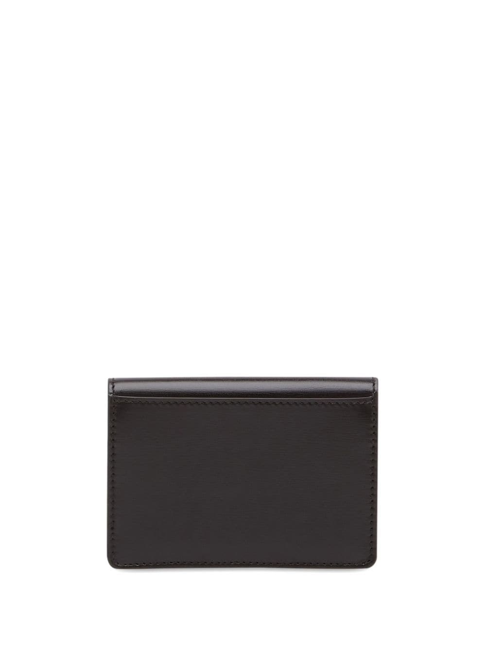 Shop Ferragamo Fiamma Leather Cardholder In Black