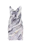 Y/Project invisible shoulder-straps mini dress - Blue