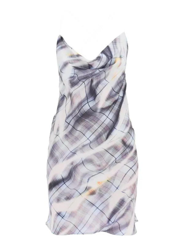 Y/Project Invisible Shoulder-straps Mini Dress in Blue