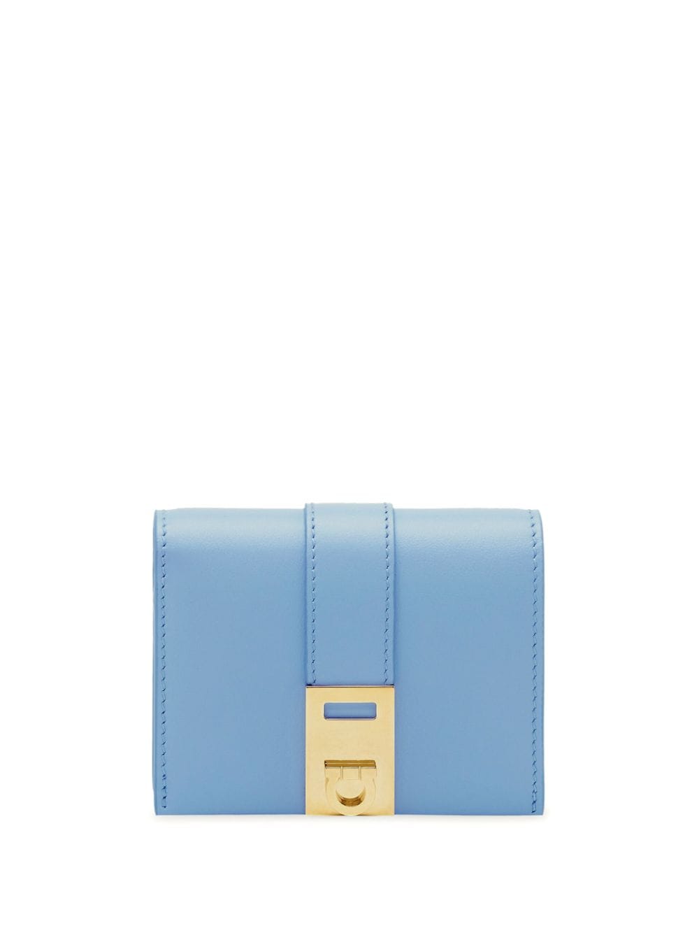 Shop Ferragamo Hug Compact Wallet In Blue