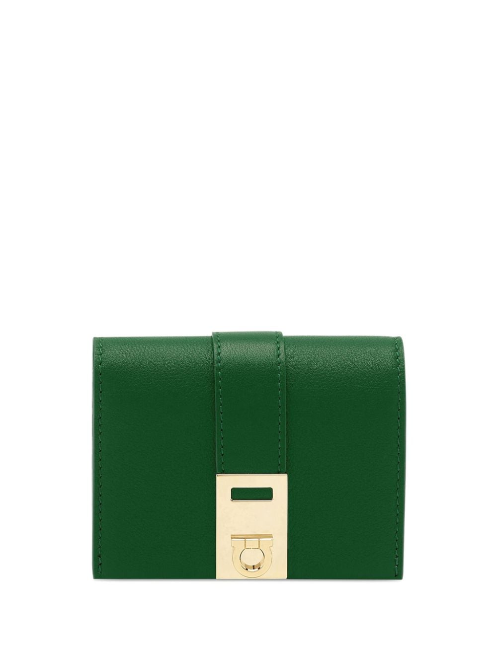 Ferragamo Hug Leather Wallet In Green