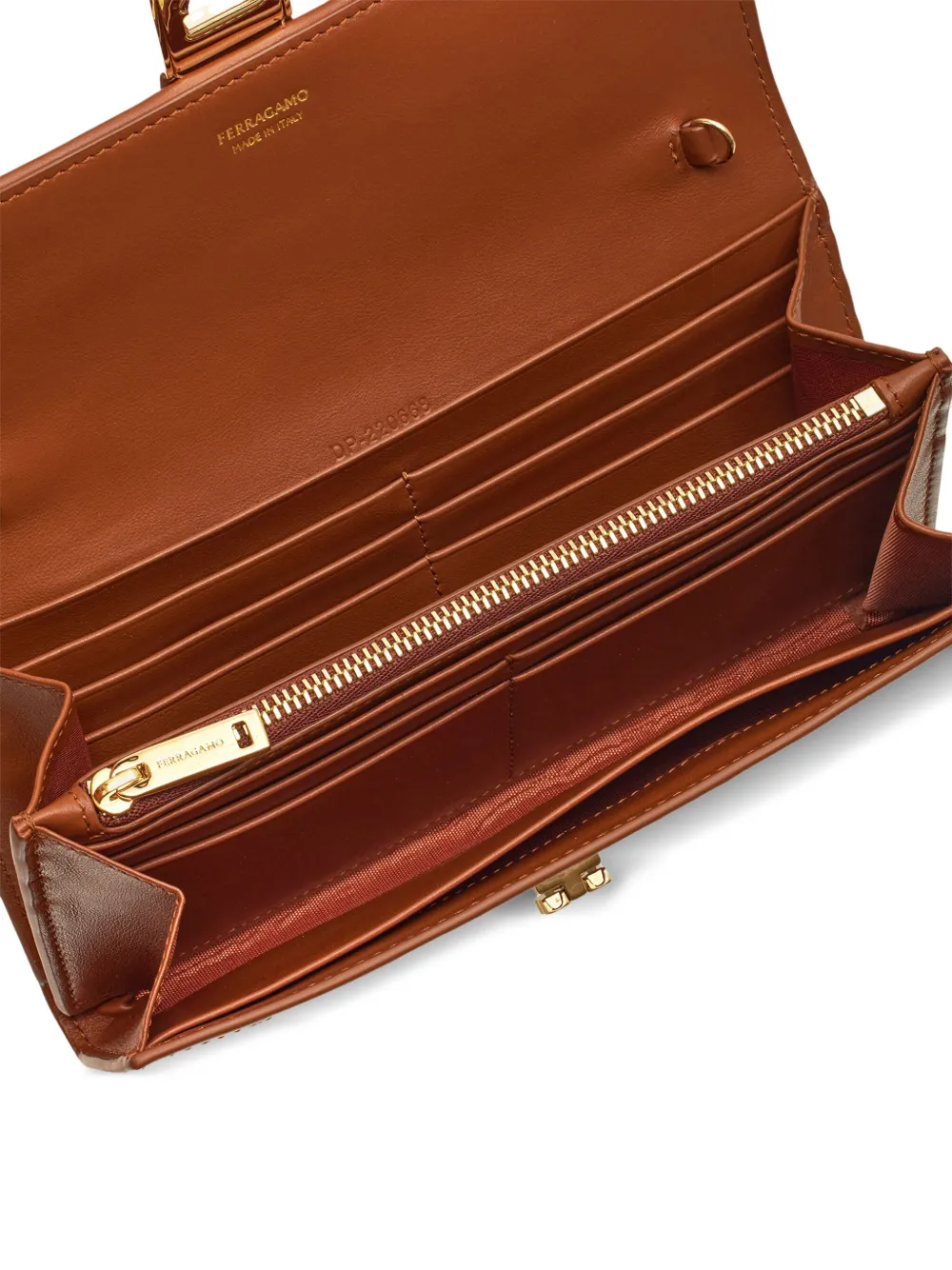 Ferragamo Gancini clutch Bruin