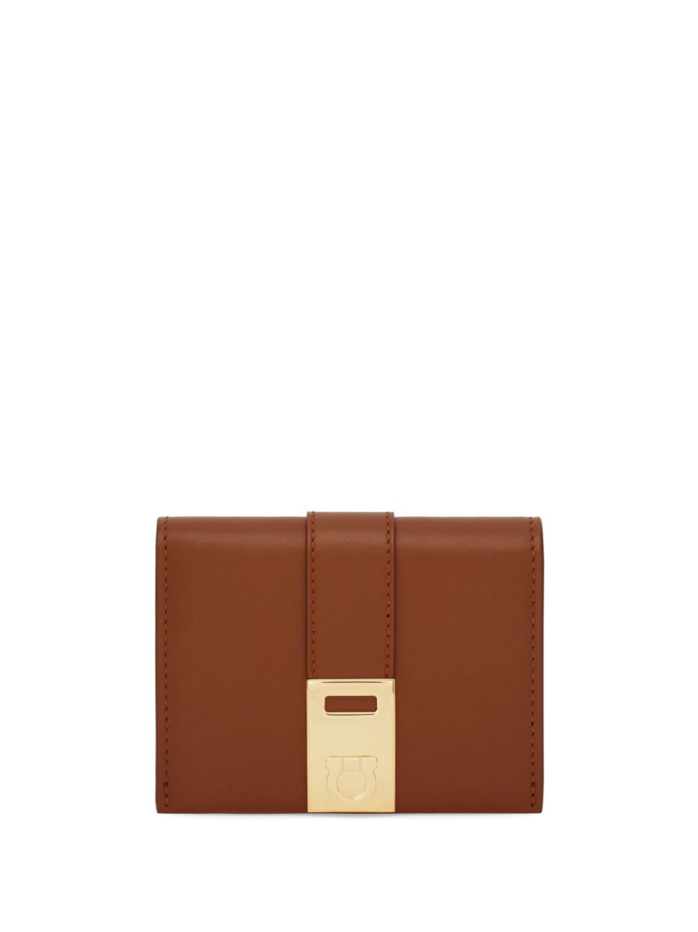 Ferragamo Hug Compact Wallet In Brown