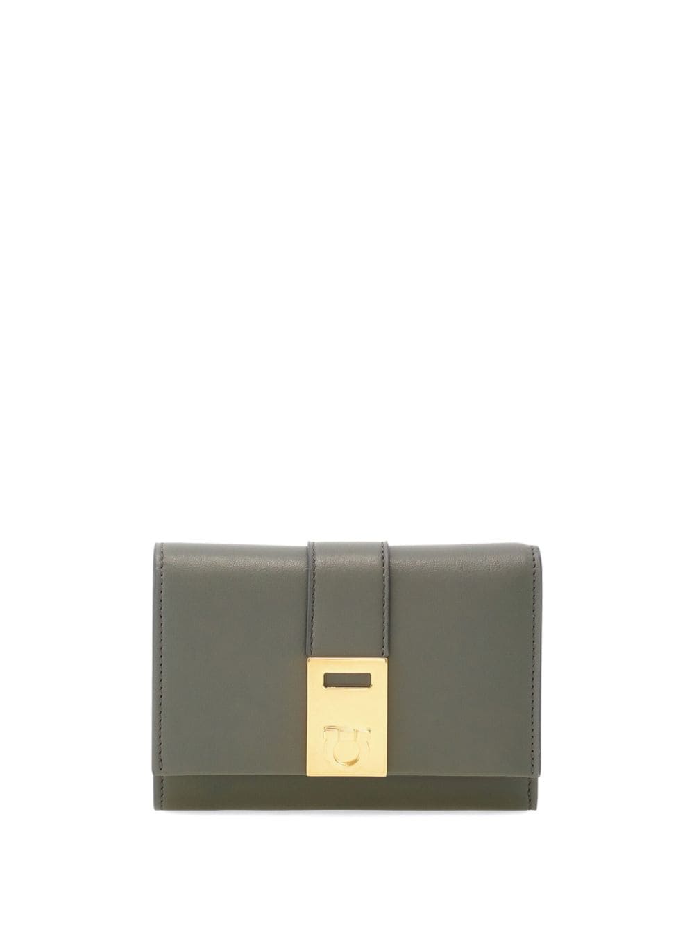 Shop Ferragamo Hug Wallet In Grey