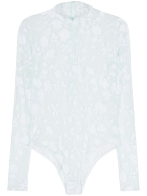 Givenchy body traslúcido con motivo floral en jacquard