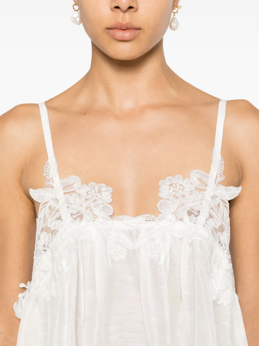 MAURIZIO MYKONOS sleeveless lace-detail midi dress | Smart Closet