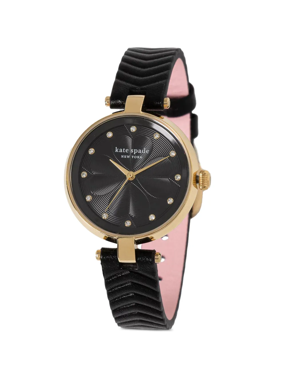 Kate Spade Annadale chevron-strap 30mm watch - Noir