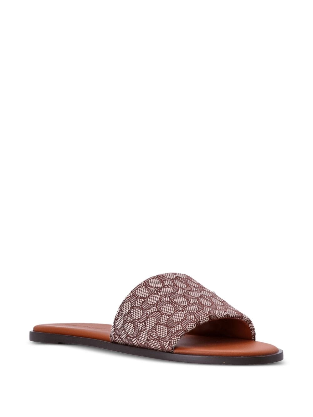 Coach Badslippers met logo-jacquard - Bruin