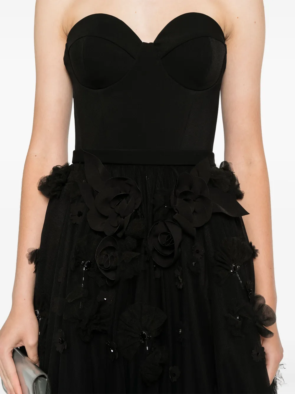 Viktor & Rolf Jurk met bloemenpatch Zwart