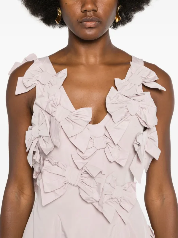 Viktor & Rolf floral-appliqu V-neck Dress | Pink | FARFETCH