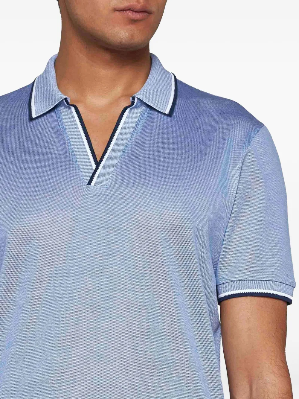 D4.0 tipped-collar polo shirt Blauw