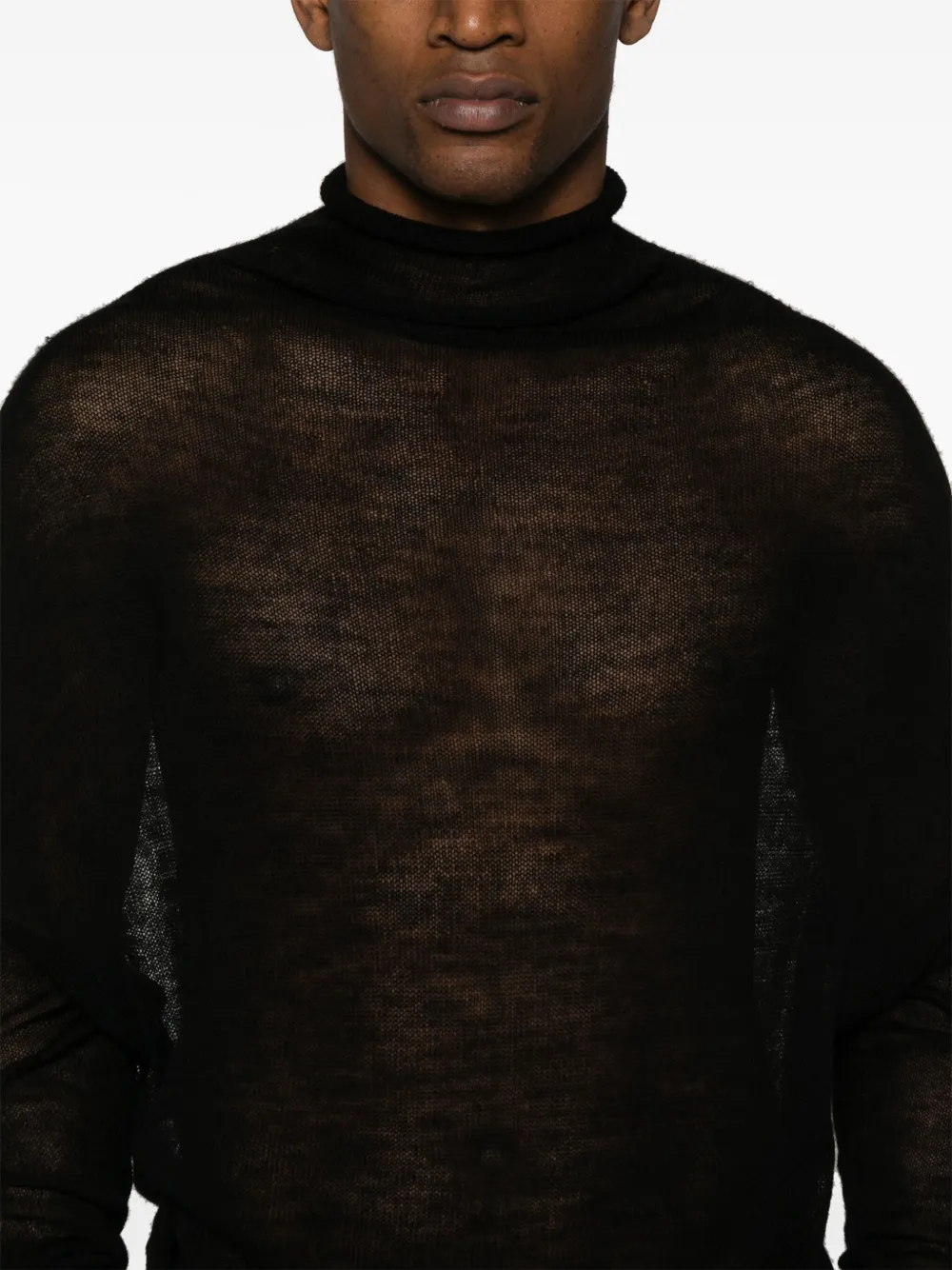 Rick Owens Shroud opengebreide trui Zwart