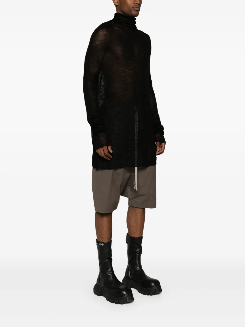 Rick Owens Shroud opengebreide trui Zwart