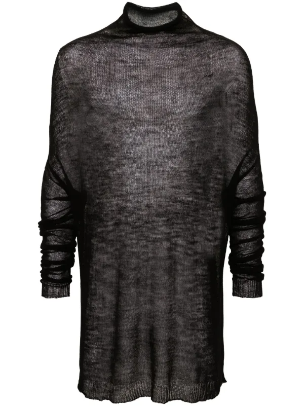 Rick Owens Shroud open knit Jumper Black FARFETCH CA