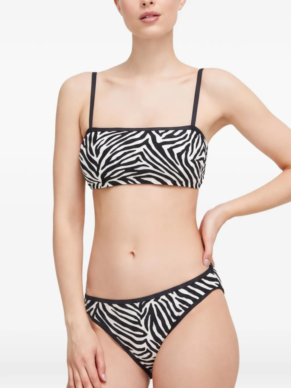 Kate Spade Top bikini con stampa zebra - Bianco