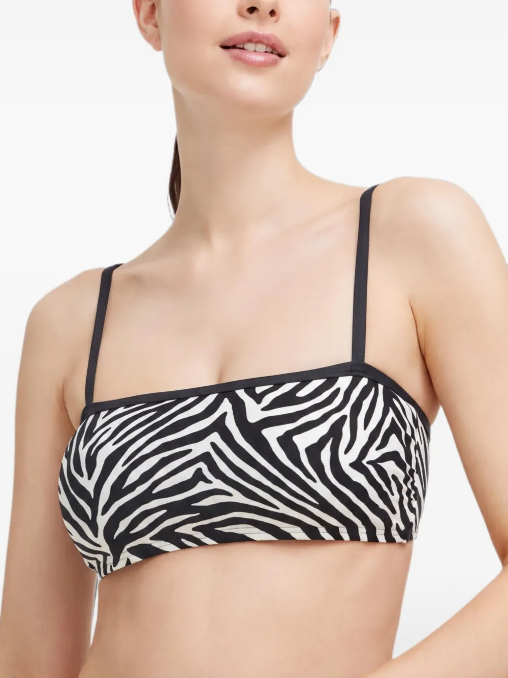 Kate Spade Bikinitop met zebraprint en strik Wit