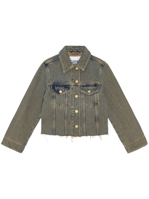 GANNI raw-cut hem denim jacket