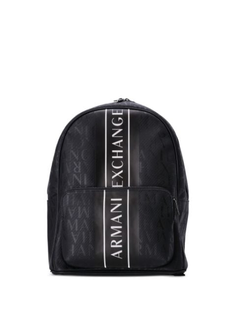 Armani Exchange logo-print stripe-detail backpack