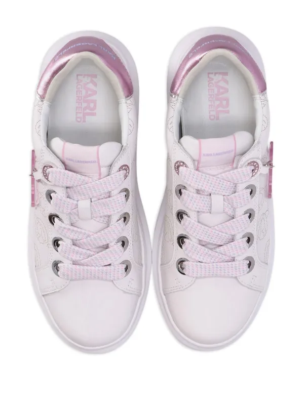Karl Lagerfeld Kapri NFT Monogram Leather Sneakers | Pink