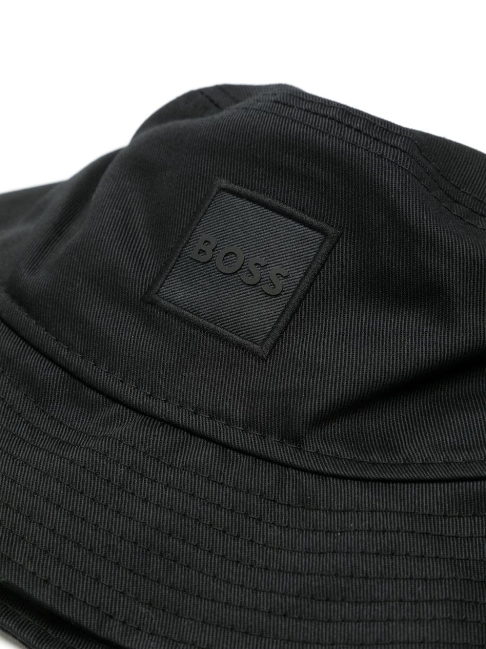 BOSS logo-plaque bucket hat - Zwart