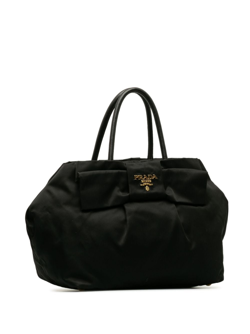 Pre-owned Prada Fiocco Bow 手提包（2010-2023年典藏款） In Black
