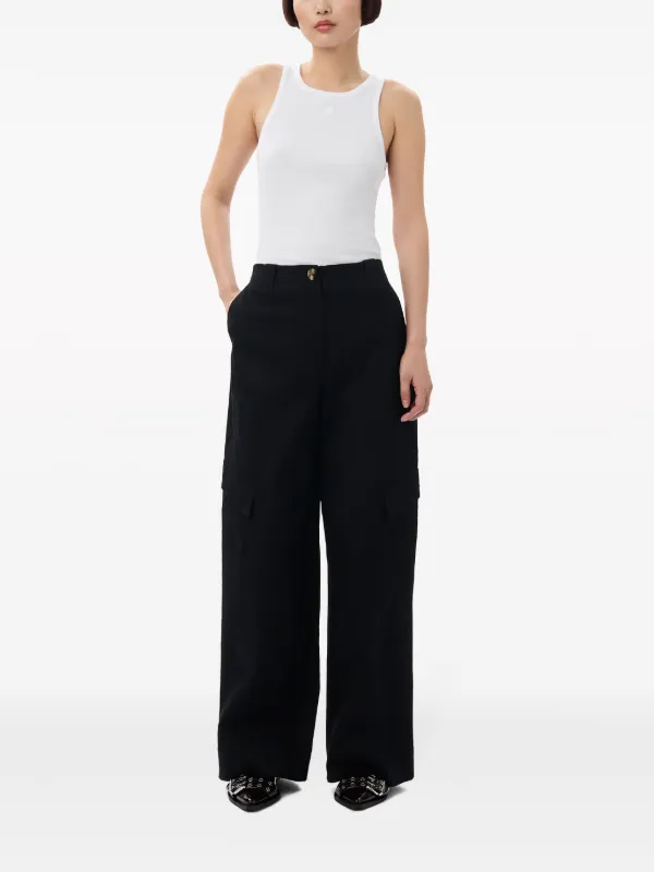パンツ GANNI ガニー GANNI GANNI パンツ WASHED COTTON CANVAS DRAW STRING