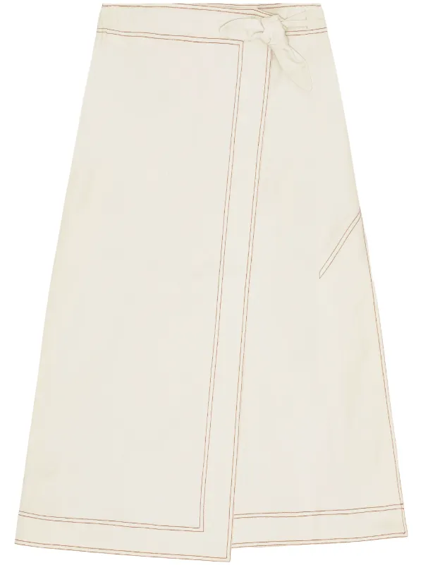 GANNI Aライン スカート | ホワイト | FARFETCH JP