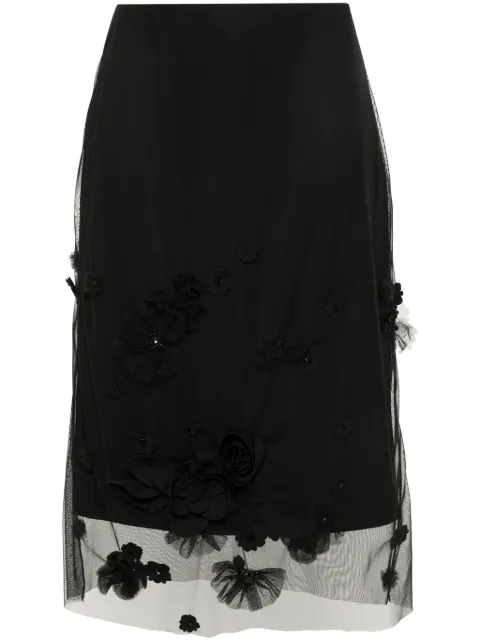 Viktor & Rolf floral embroidery midi skirt 