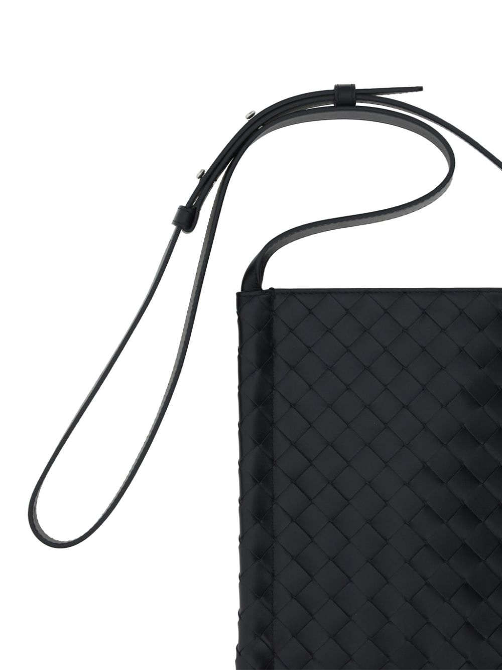 Shop Bottega Veneta Small Loop Flat Crossbody Bag In Black