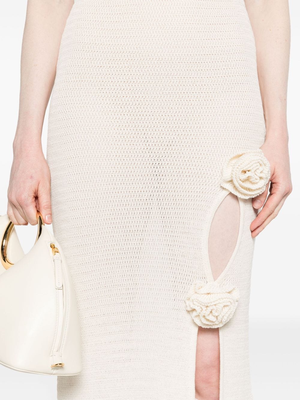 Shop Eleonora Gottardi Roses Knit Maxi Dress In White