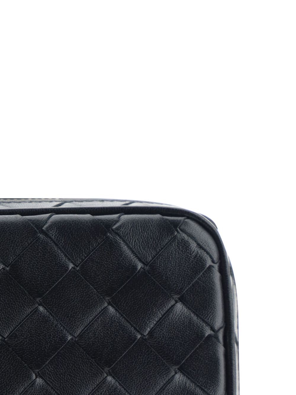 Shop Bottega Veneta Intrecciato All-around Zip Makeup Bag In Black