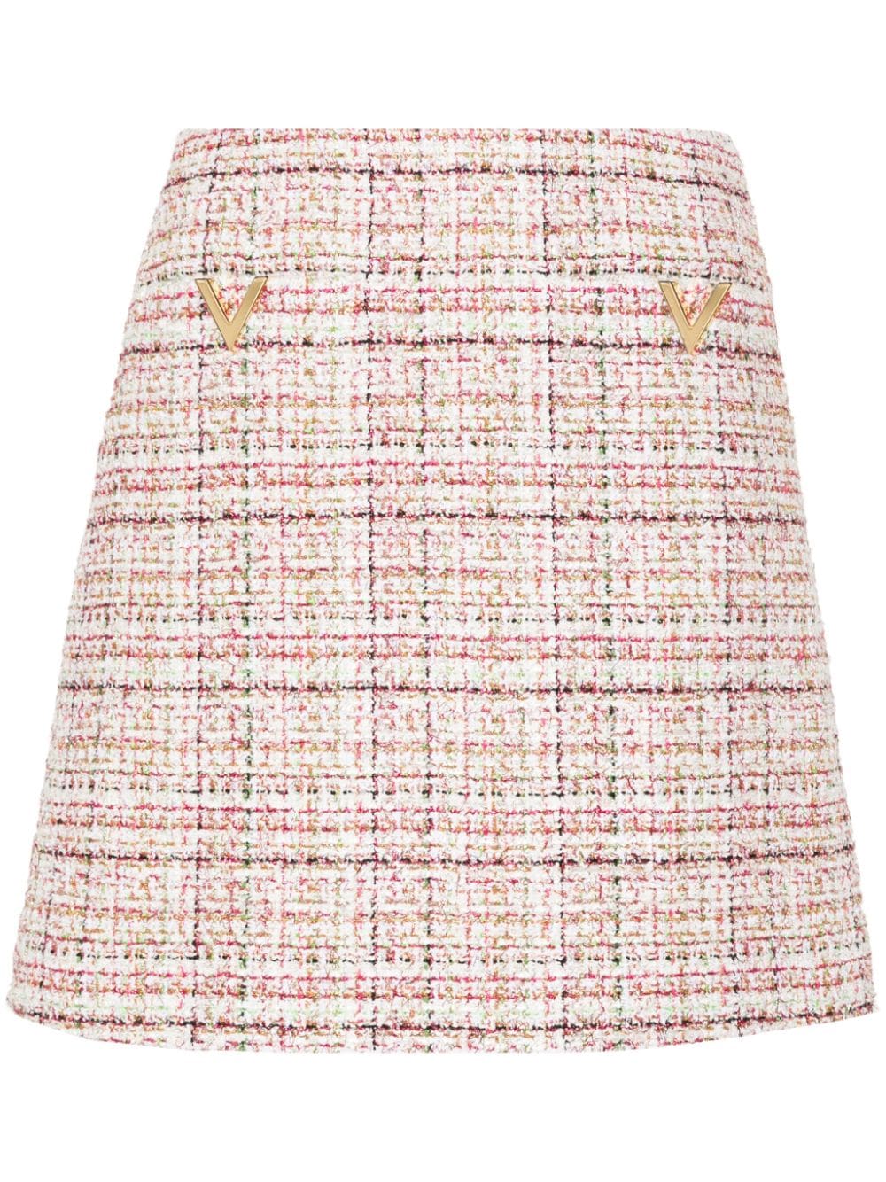 Valentino Vlogo Signature Tweed Mini Skirt In Multi
