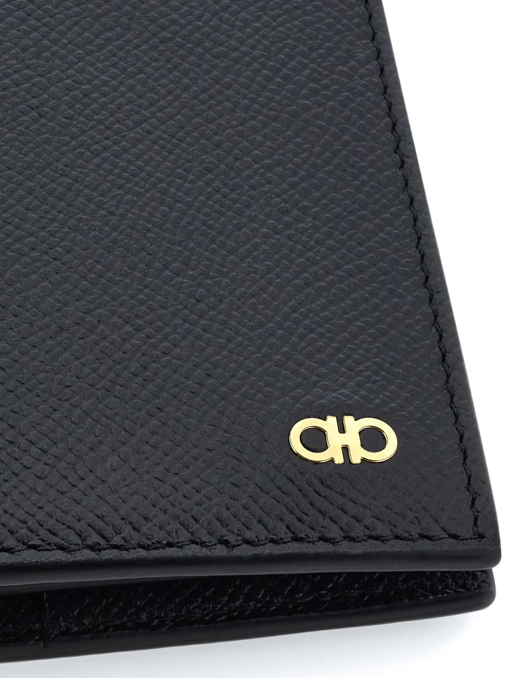 Shop Ferragamo Gancini Compact Wallet In Black