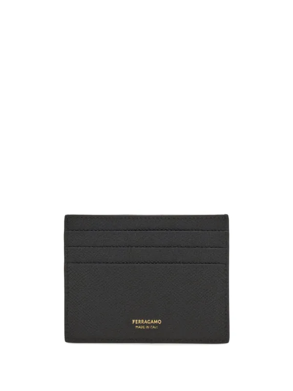 Ferragamo Gancini Leather Card Holder | Black | FARFETCH