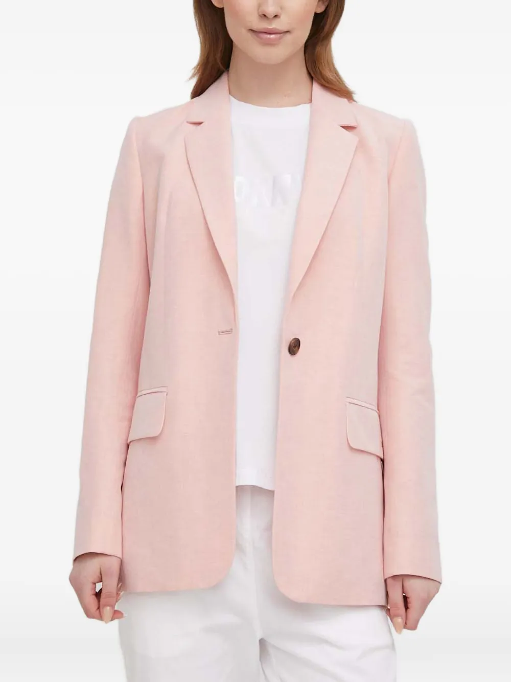 Barbour single-button blazer | Pink | Image 1