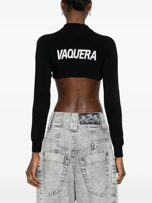 VAQUERA ロゴポロシャツ Vaquera クロップド ポロシャツ | ブラック | FARFETCH JP