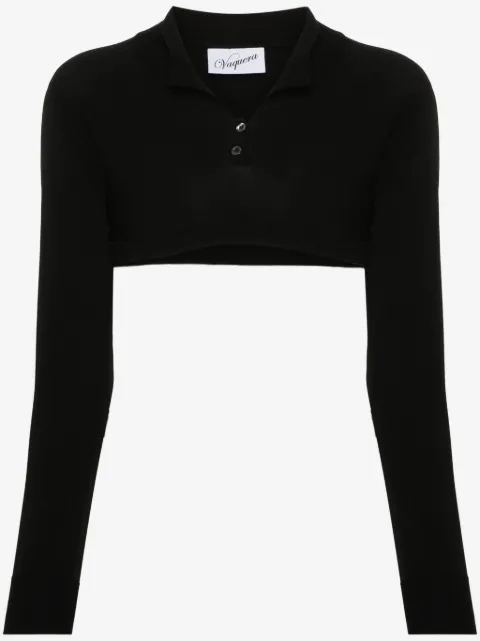 Vaquera logo-print cropped polo shirt