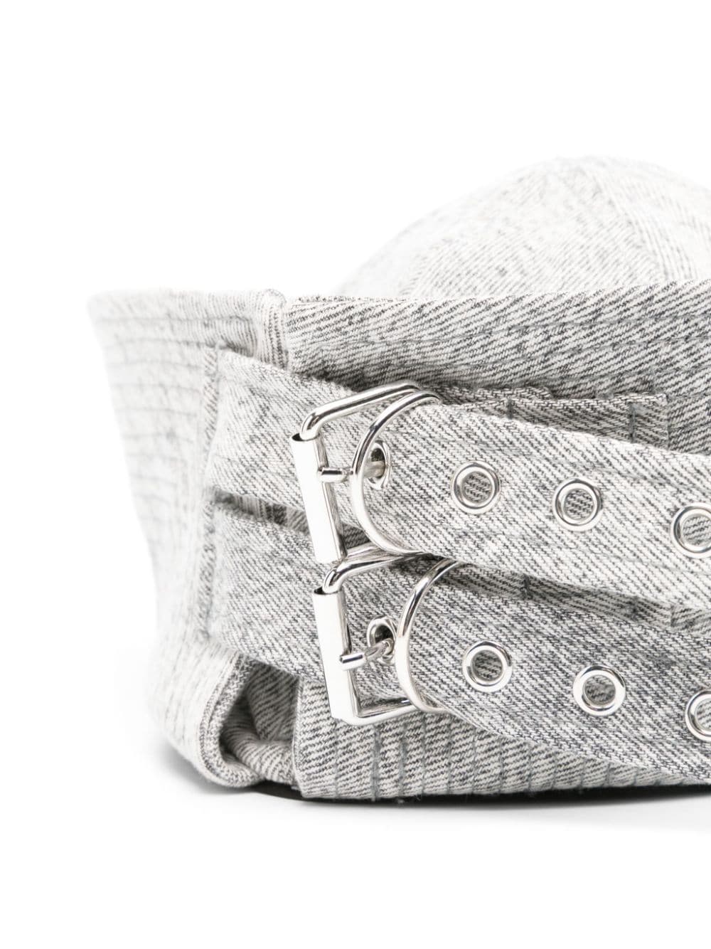 Shop Vaquera Decorative-buckles Twill Bucket Hat In Grau