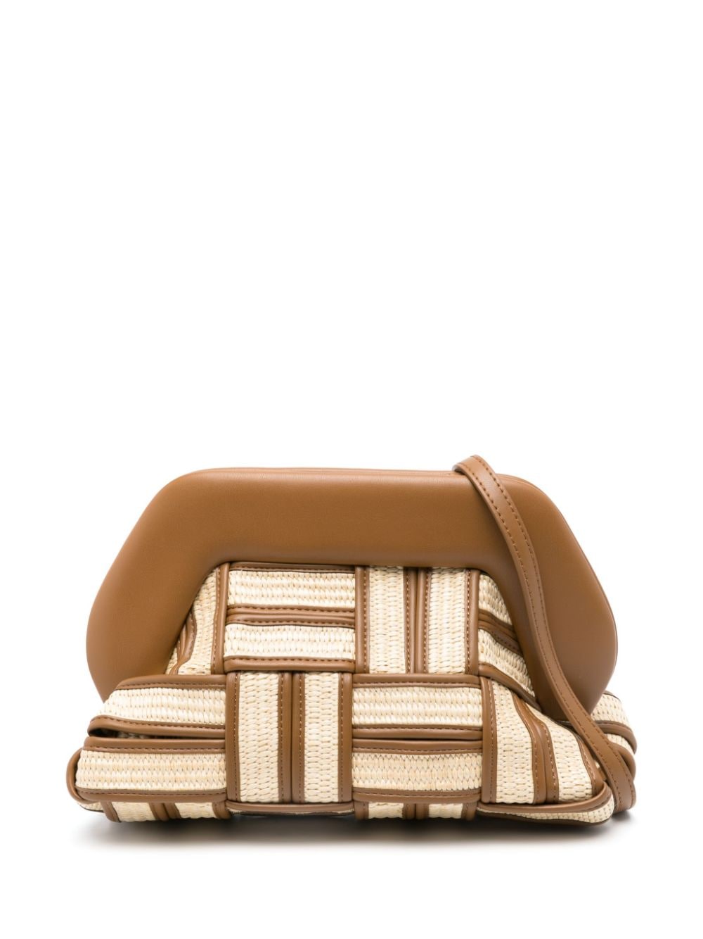 Themoirè Tia clutch met geweven design Beige