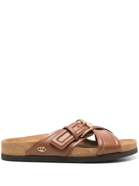 Valentino Garavani VLogo-plaque leather slides 