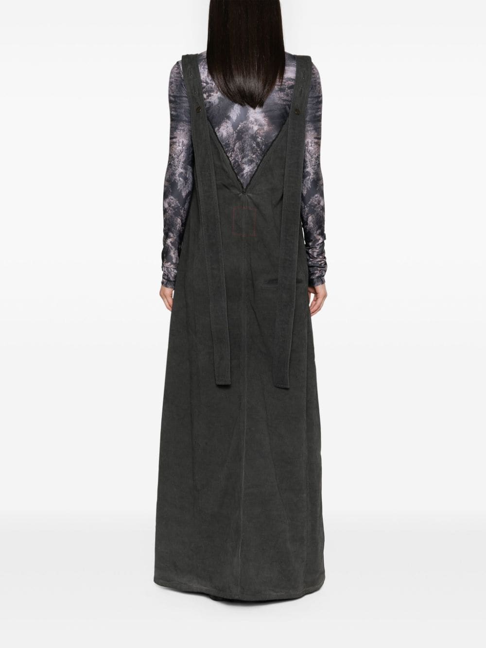 Shop Uma Wang Aroma V-neck Maxi Dress In Grey