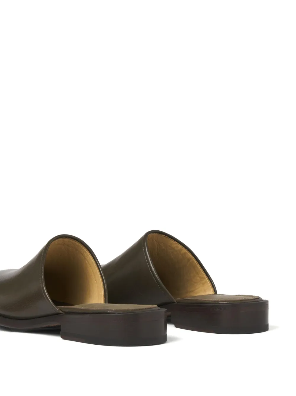 LEMAIRE square-toe leather mules Brown