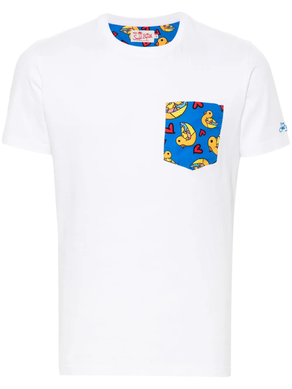 Mc2 Saint Barth Ducks Heart Cotton T-shirt In White